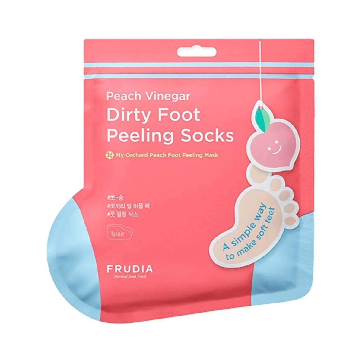 ماسک پا لایه بردار هلو - peach vinegar shiny foot peeling socks